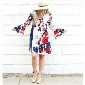 ANTHROPOLOGIE Anthousai Floral Knit Dress Size Medium